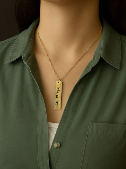 Collar Placa Vertical Personalizado