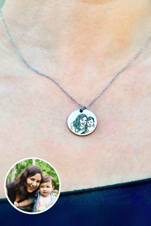 Collar medalla foto silueta