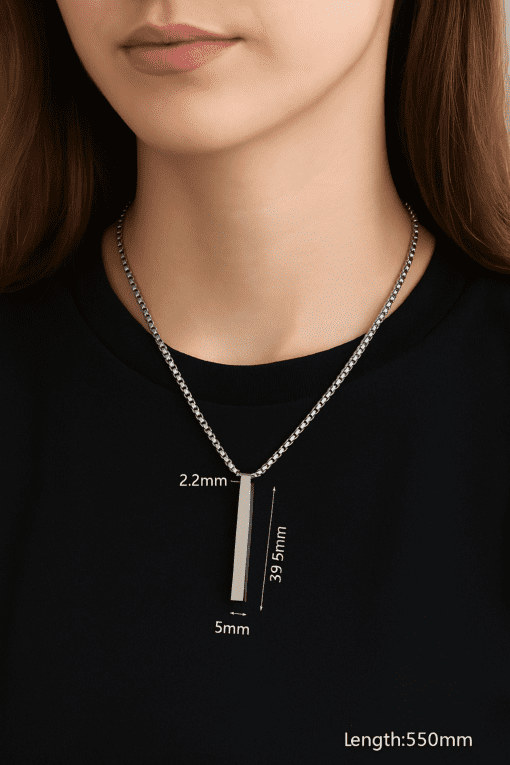 Collar barra plata personalizado - Imagen 2