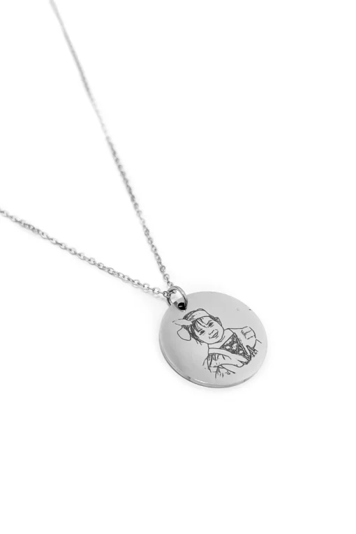 Collar medalla foto silueta - Imagen 3