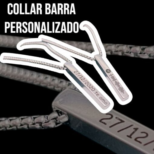 Collar barra plata personalizado - Imagen 4