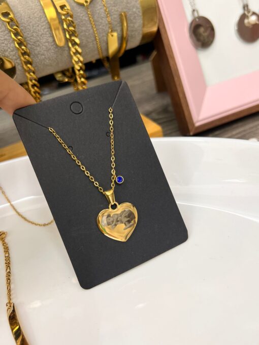 Collar corazón diamante con foto y texto